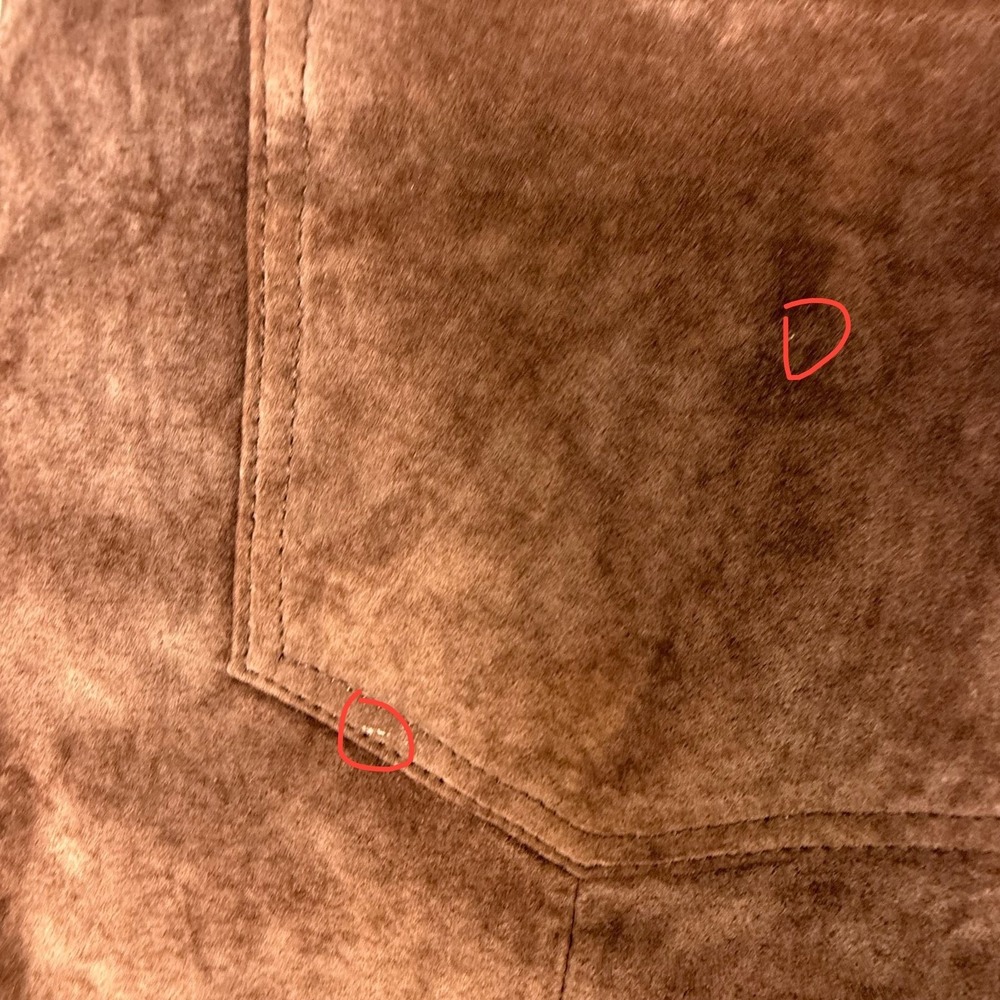 Margaret Godfrey Brown Suede Leather Pants Size 14 High Rise Vintage Style - Picture 7 of 13
